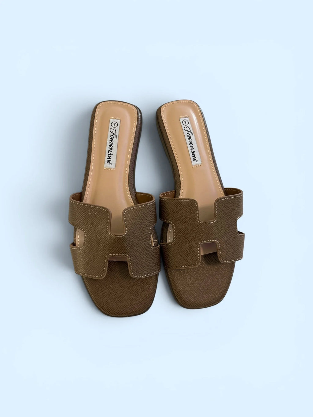 Forever Link Taupe Slide Sandals – Women’s Size 7 – Brand New in Box