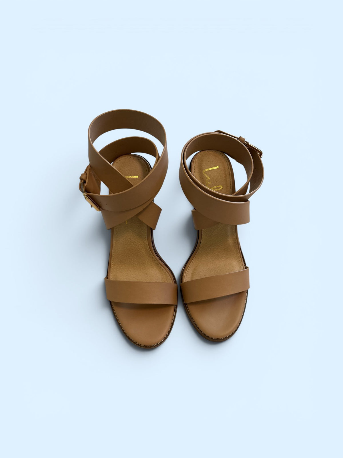 Lulus Shelby Nude Wrap-Around Block Heel Sandals - Size 7 - Original Box