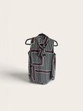 Ann Taylor Chain Print Tie-Neck Sleeveless Blouse – XS