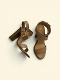 Lulus Shelby Nude Wrap-Around Block Heel Sandals - Size 7 - Original Box