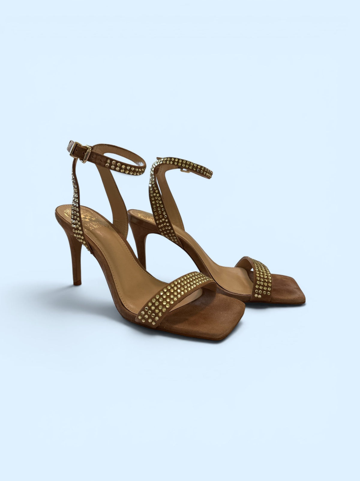 Vince Camuto Studded Ankle Strap Heeled Sandals - Size 6.5 - Original Box