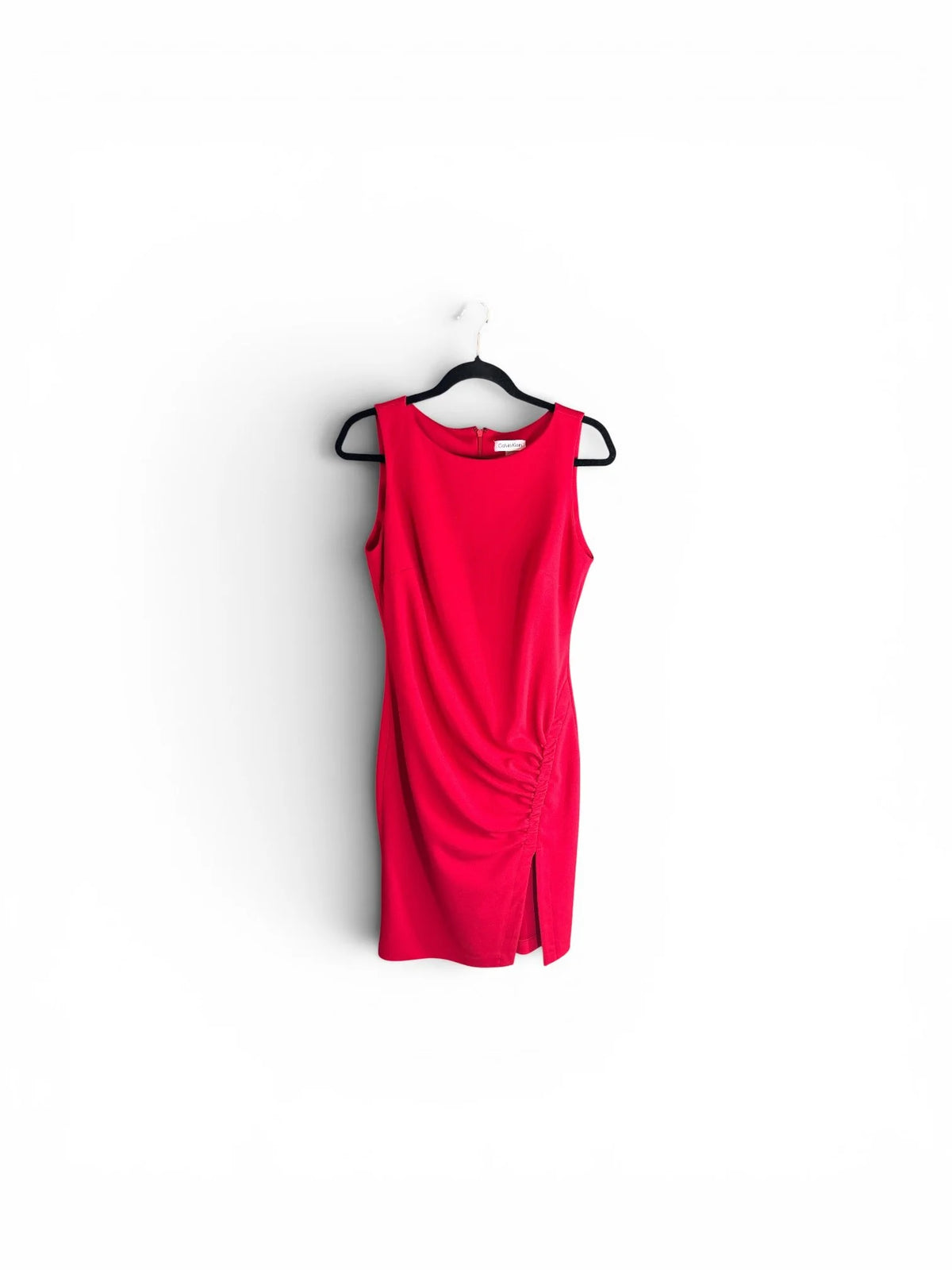 Calvin Klein Ruched Sheath Dress – Red – Size 8