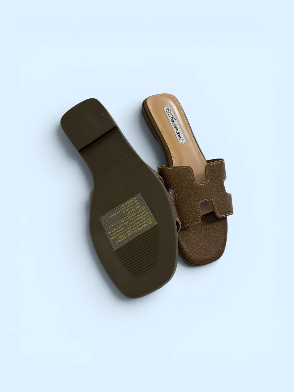 Forever Link Taupe Slide Sandals – Women’s Size 7 – Brand New in Box