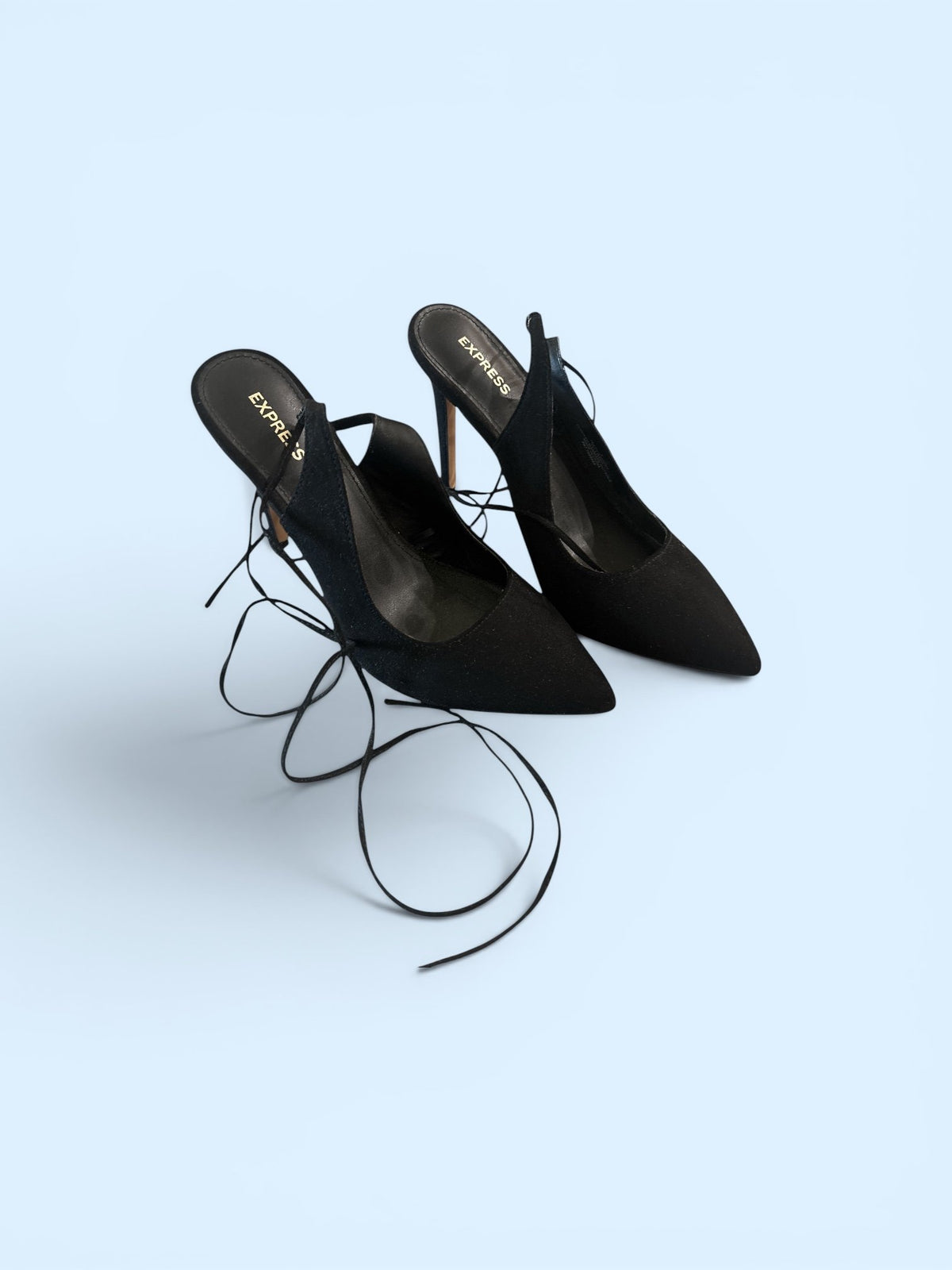 Express Black Pointed-Toe Slingback Heels – Women’s Size 7 – Like New