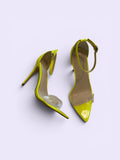 Anne Michelle Neon Yellow Clear Strap Stiletto Heels - Size 7 - New in Box