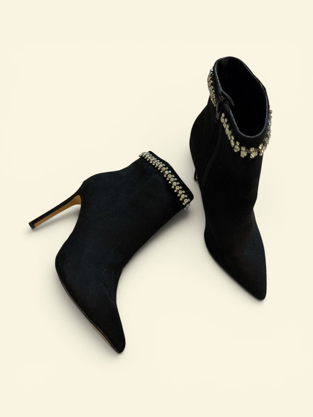 Express Black Rhinestone Stiletto Ankle Booties – Size 7 – New Without Box