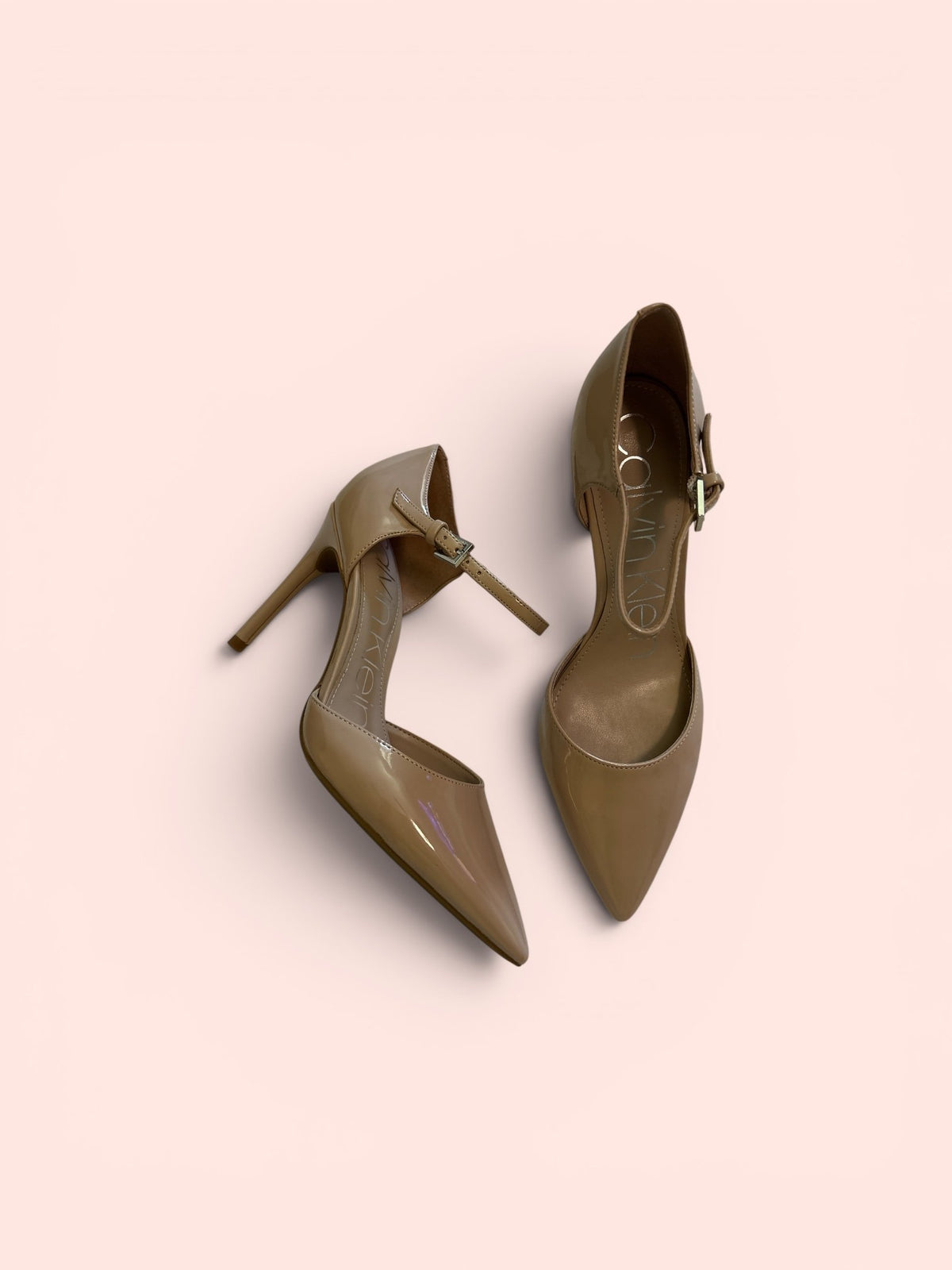 Calvin Klein Light Natural Patent Pointed-Toe Pumps - Size 6.5 - New in Box