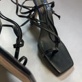 Nine West Black Lace-Up Toe Ring Heeled Sandals - Size 7 - Worn Once