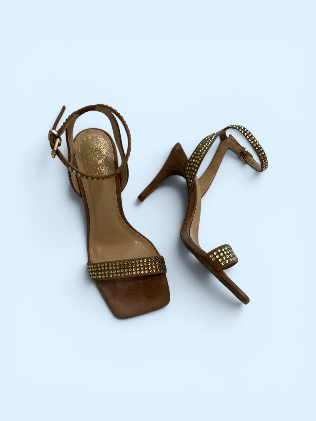 Vince Camuto Studded Ankle Strap Heeled Sandals - Size 6.5 - Original Box