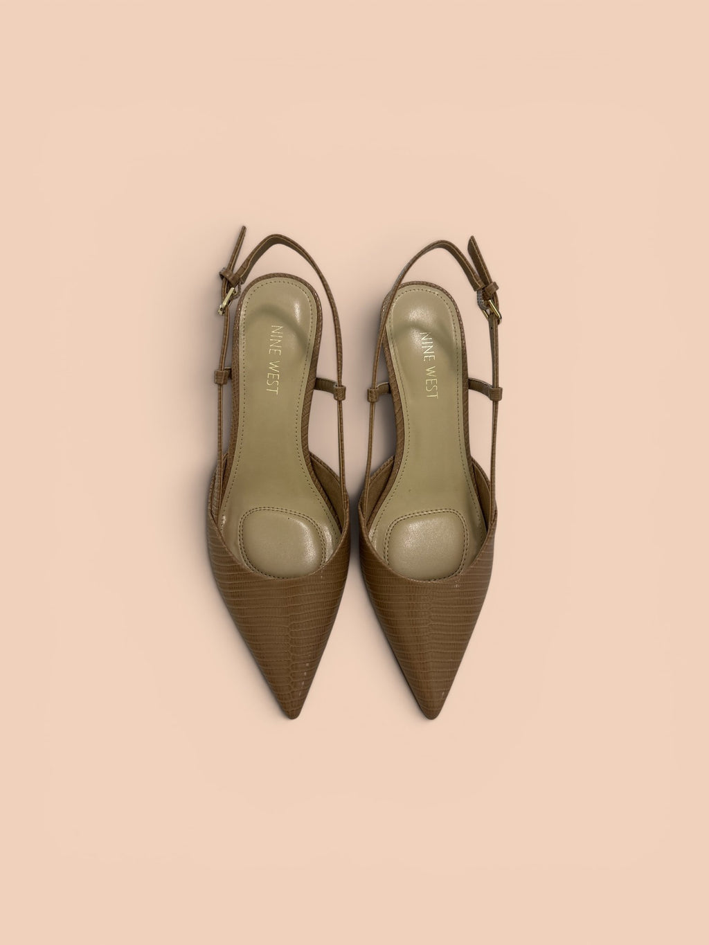Nine West Light Natural Slingback Kitten Heels – Size 7 – Worn Once – Original Box