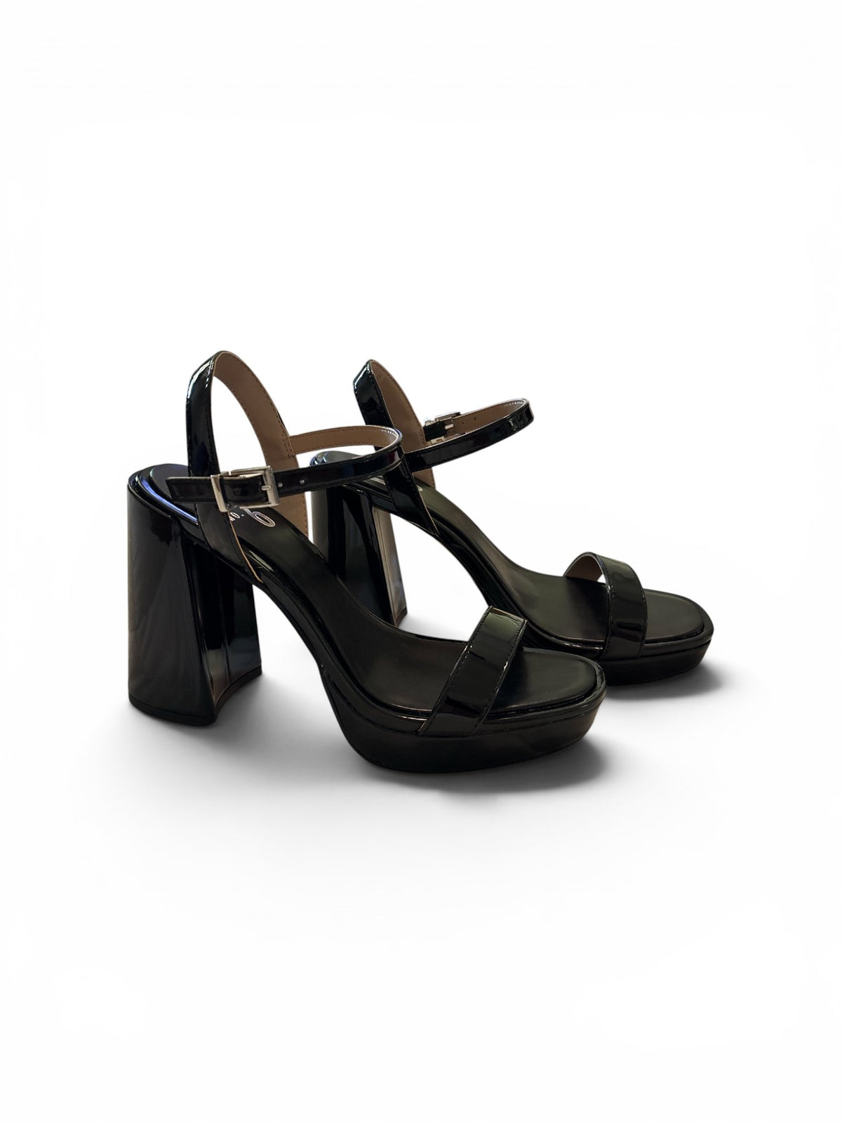 Mix No. 6 Black Patent Block Heel Sandals - Size 7M - New in Box