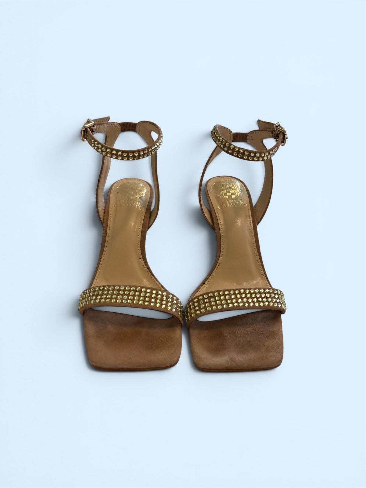 Vince Camuto Studded Ankle Strap Heeled Sandals - Size 6.5 - Original Box