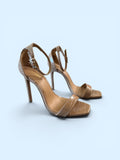 Express Nude Croc-Embossed Ankle Strap High Heels – Size 7 (New)