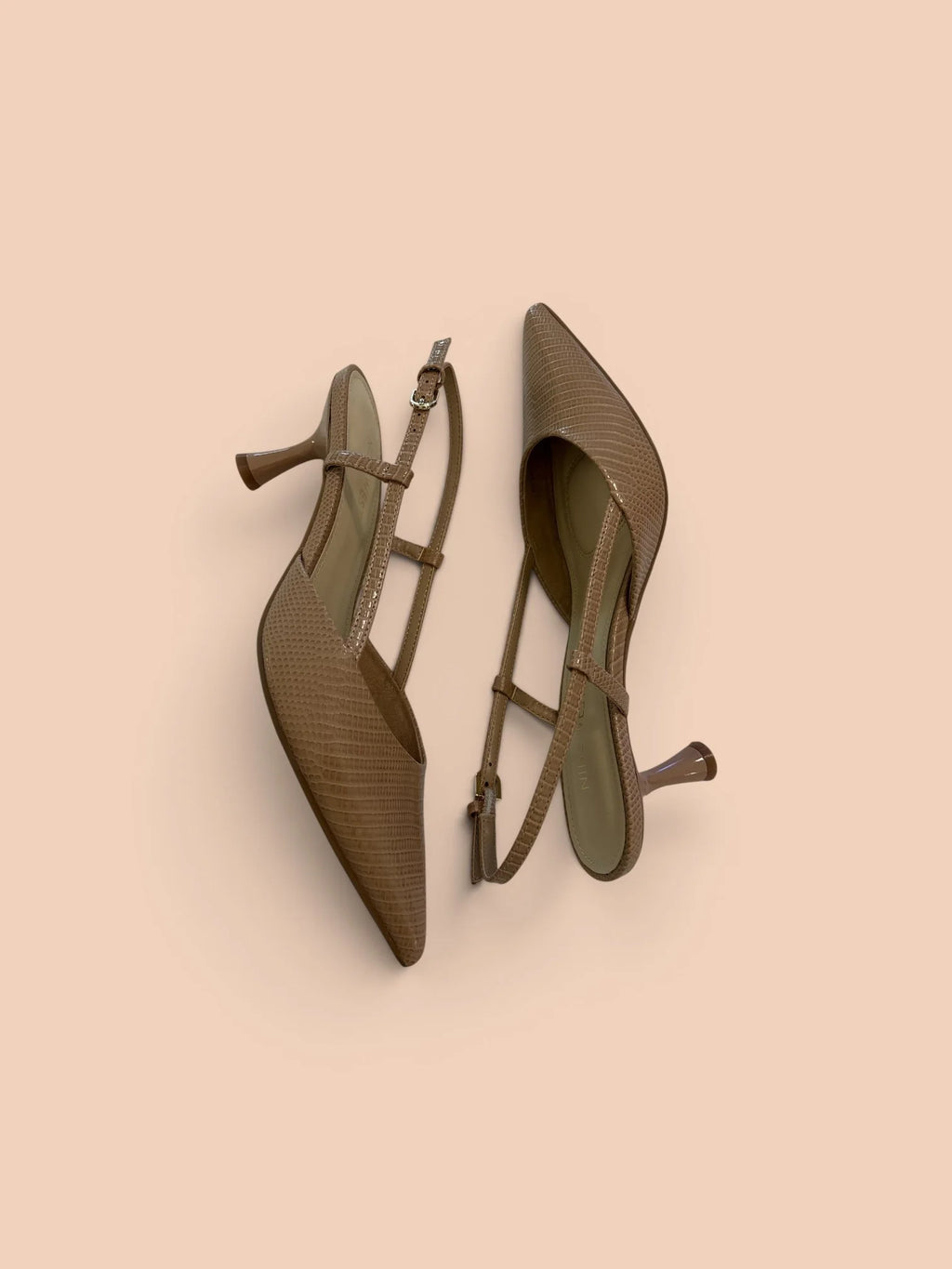 Nine West Light Natural Slingback Kitten Heels – Size 7 – Worn Once – Original Box