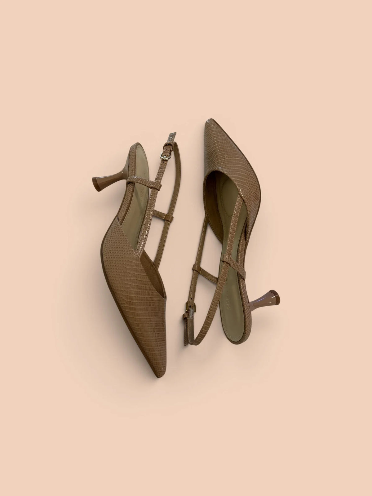 Nine West Light Natural Slingback Kitten Heels – Size 7 – Worn Once – Original Box